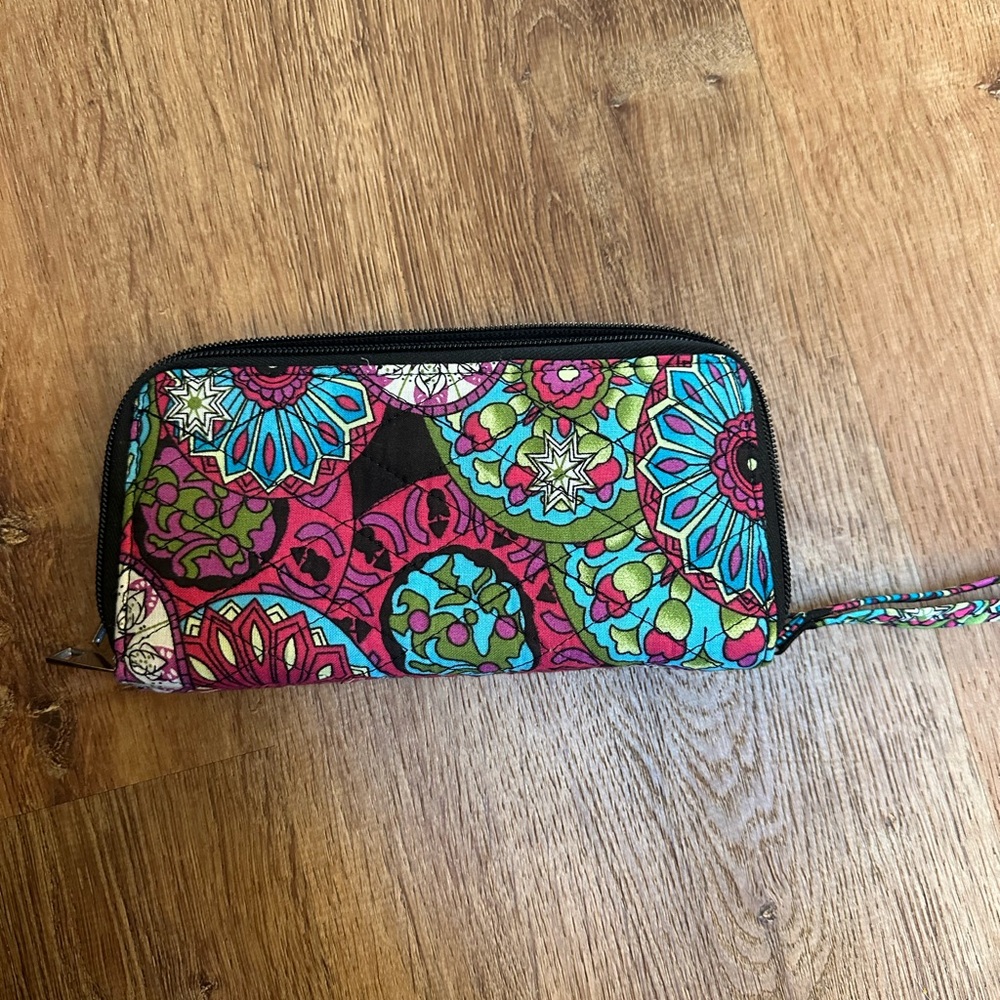 Multi Color Patterned Double Zip Wallet - image 2